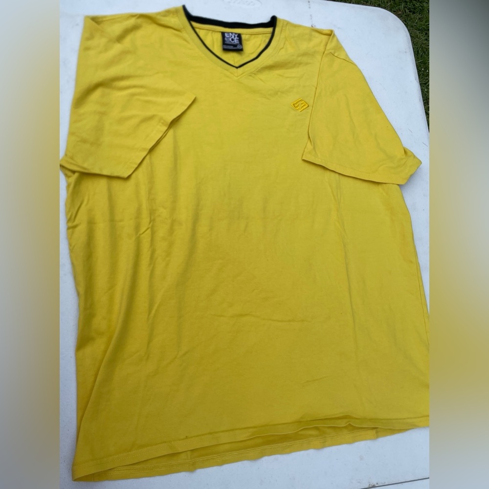 Enyce Yellow V-Neck Men's Short Sleeve Tee